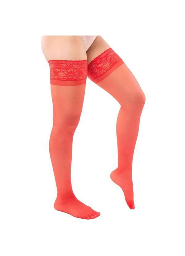 Selene - Kit 3 pares de Meias 7/8 Selene Renda e Silicone Fio 15 Feminino Preto 3