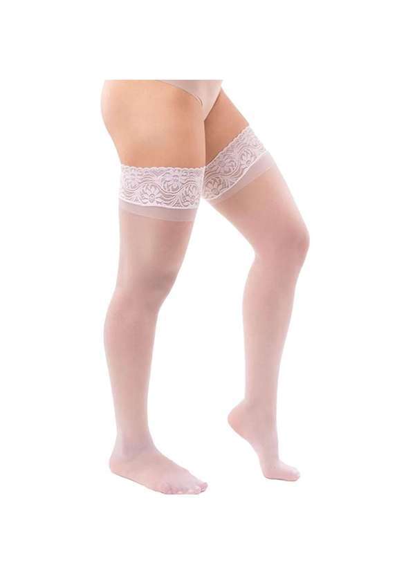 Selene - Kit 3 pares de Meias 7/8 Selene Renda e Silicone Fio 15 Feminino Preto 4