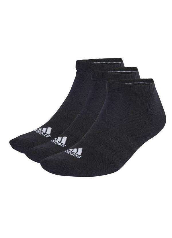 Adidas - Kit 3 pares de Meias Adidas Amortecidas Cano Baixo Preto
