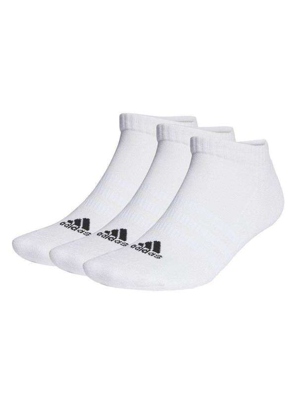 Adidas - Kit 3 pares de Meias Adidas Cano Baixo Branco