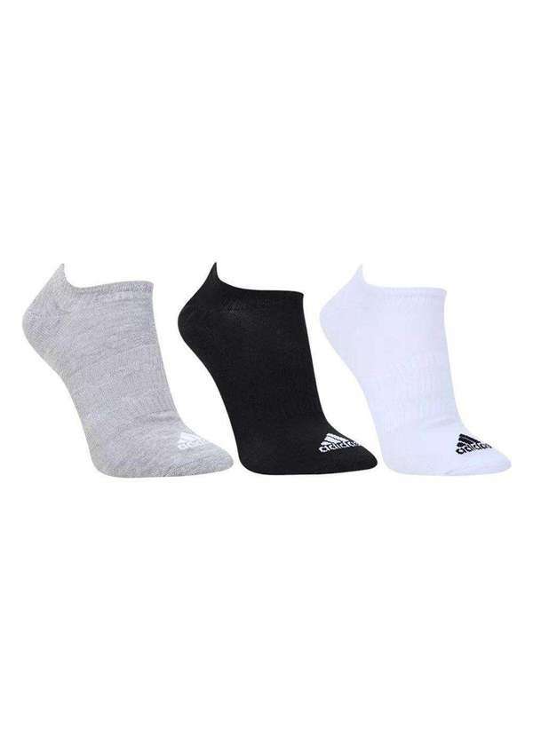 Adidas - Kit 3 pares de Meias Adidas Cano Baixo Unissex Preto