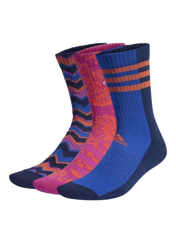 Adidas - Kit 3 pares de Meias Adidas X Farm Feminina Azul