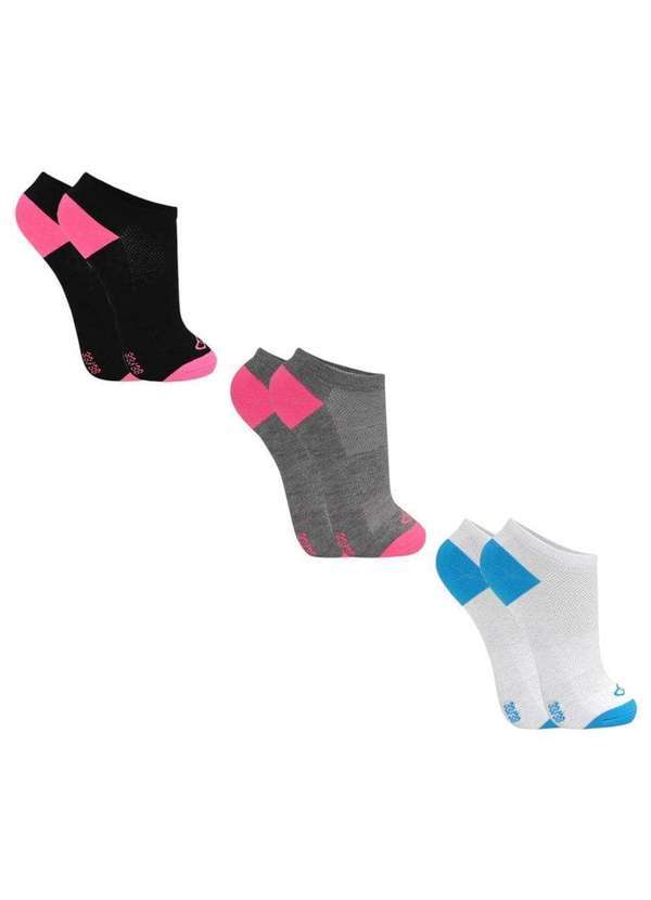 Olympikus - Kit 3 pares de Meias Olympikus Cano Curto Treino Feminina Preto