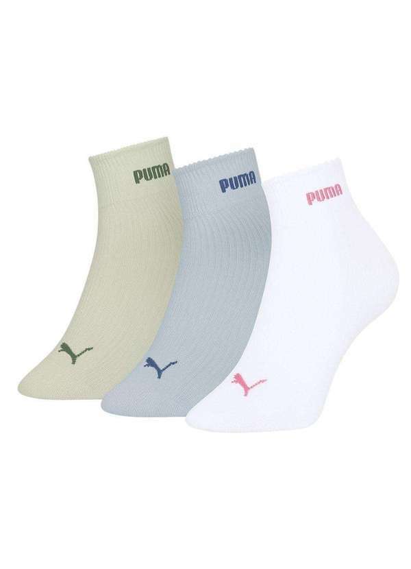 Puma - Kit 3 pares de Meias Puma Esportiva Cano Médio Feminina Branco
