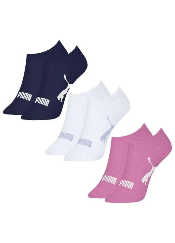 Kit pares de Meias Puma Sapatilha Esportiva Feminina Rosa