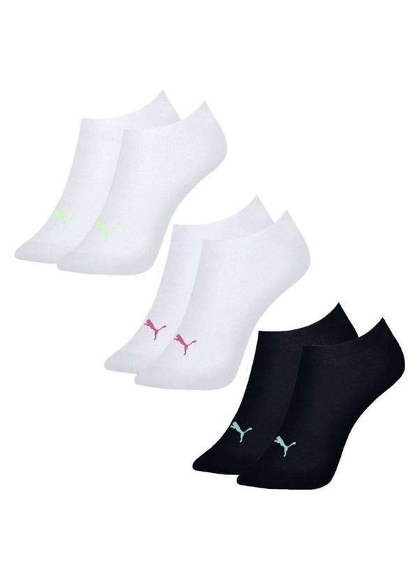 Puma - Kit 3 pares de Meias Puma Sapatilha Esportiva Feminina Preto