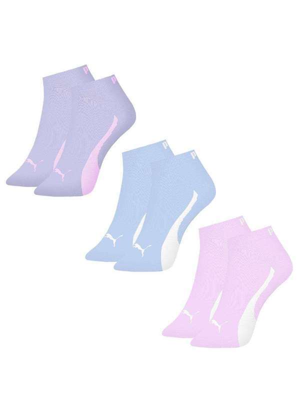Puma - Kit 3 pares de Meias Puma Sapatilha Feminina Azul