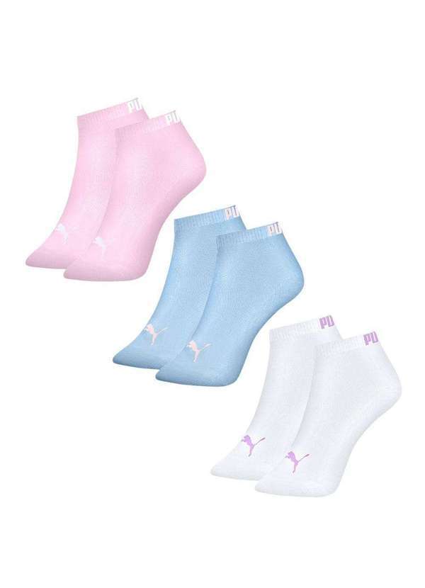 Puma - Kit 3 pares de Meias Puma Sapatilha Feminina Azul