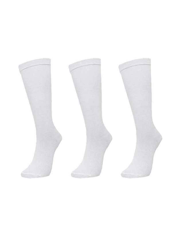 Selene - Kit 3 pares de Meias Selene 3/4 Básica Feminino Branco