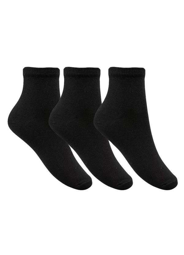 Selene - Kit 3 pares de Meias Selene Básica Feminino Preto
