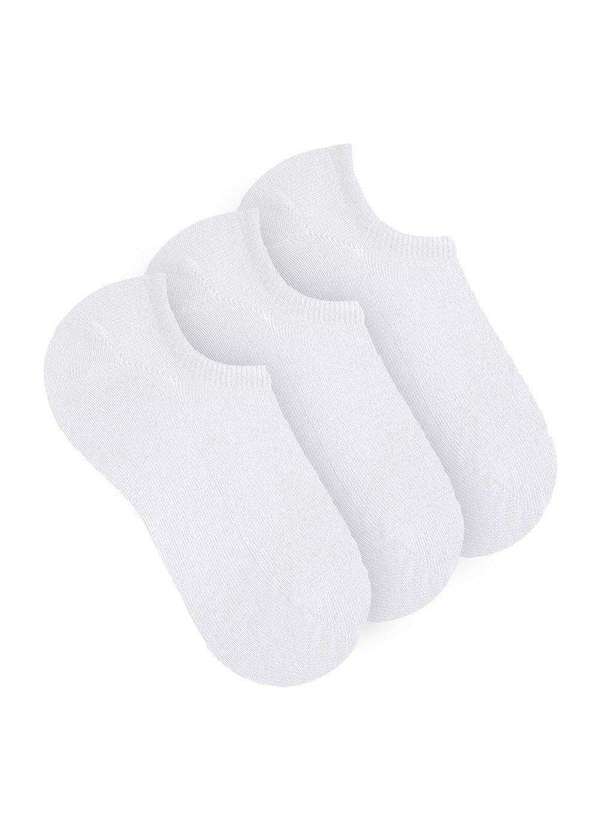 Selene - Kit 3 pares de Meias Selene Sapatilha Esportiva Feminina Branco