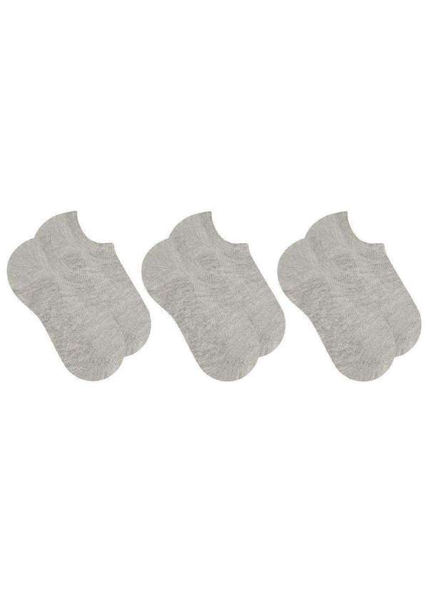Selene - Kit 3 pares de Meias Selene Sapatilha Esportiva Feminina Cinza