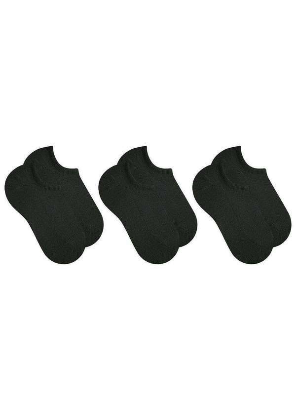 Selene - Kit 3 pares de Meias Selene Sapatilha Esportiva Feminina Preto