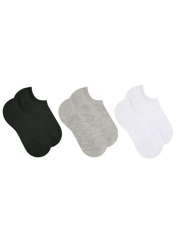 Selene - Kit 3 pares de Meias Selene Sapatilha Esportiva Feminina Preto