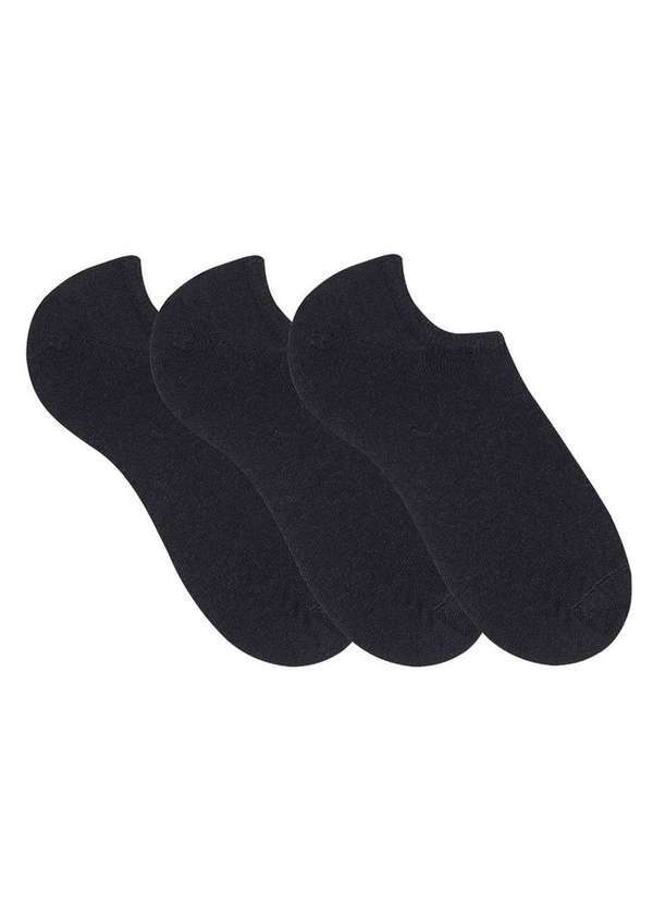 Selene - Kit 3 pares de Meias Selene Sapatilha Esportiva Preto