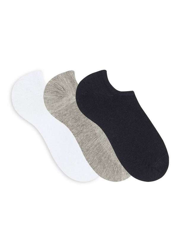 Selene - Kit 3 pares de Meias Selene Sapatilha Esportiva Preto