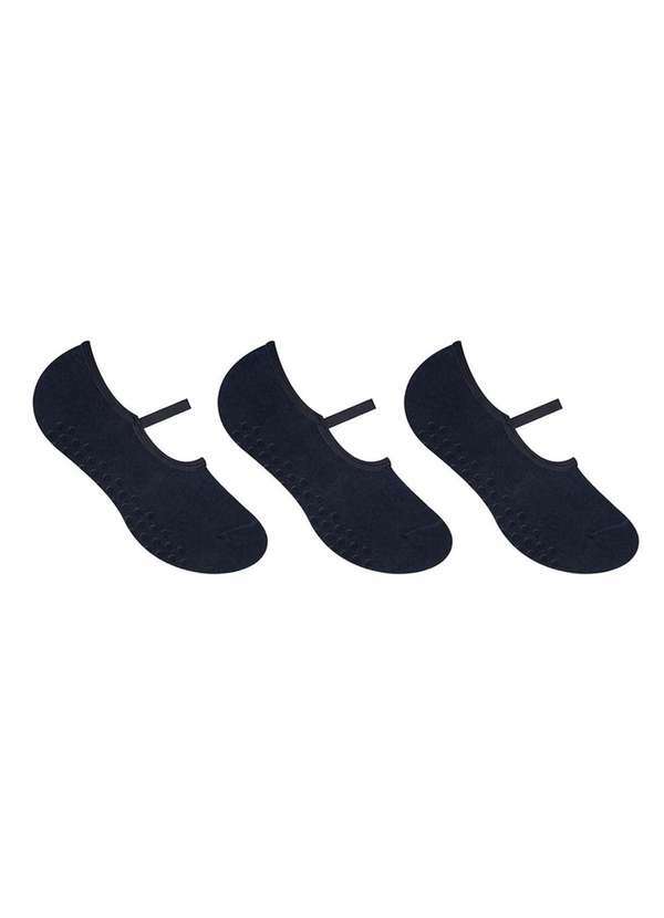 Selene - Kit 3 pares de Meias Selene Sapatilha Pilates Antiderrapante Azul