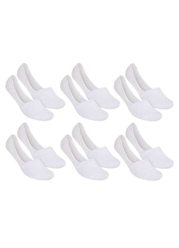 Selene - Kit 6 pares de Meia Selene Sapatilha Invisível Feminino - Branco Branco