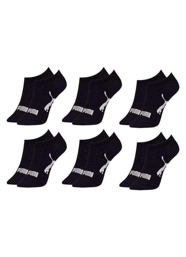Puma - Kit 6 pares de Meias Puma Sapatilha Esportiva Feminina Preto