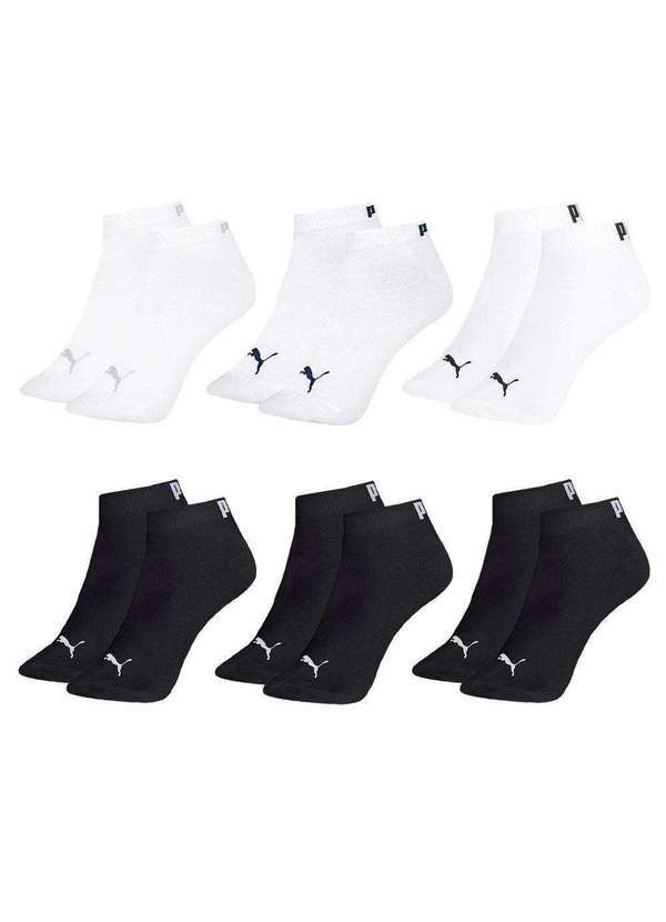 Puma - Kit 6 pares de Meias Puma Sapatilha Esportiva Feminina Branco