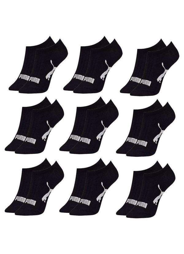 Puma - Kit 9 pares de Meias Puma Sapatilha Esportiva Feminina Preto