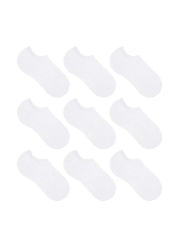 Selene - Kit 9 pares de Meias Selene Sapatilha Esportiva Feminino Branco
