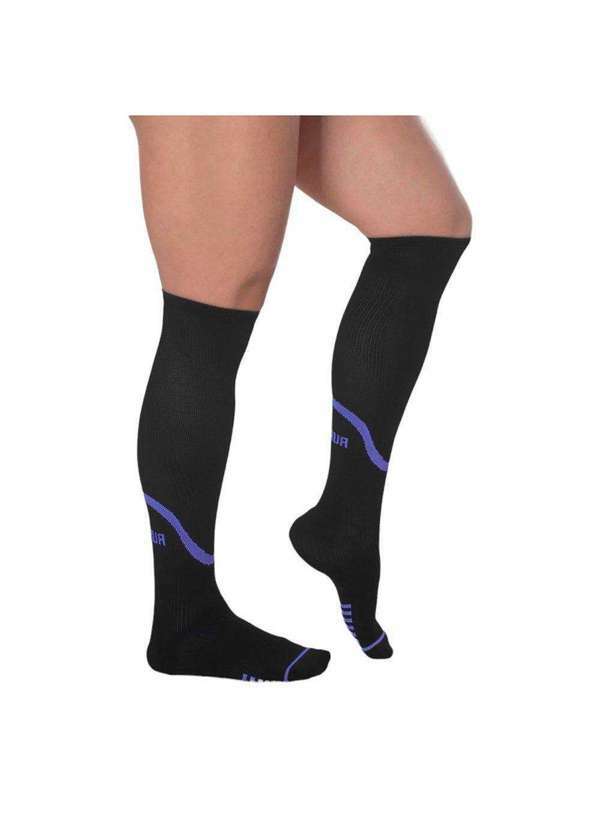 Selene - Meia de Compressão Selene 3/4 Esportiva Feminina Preto