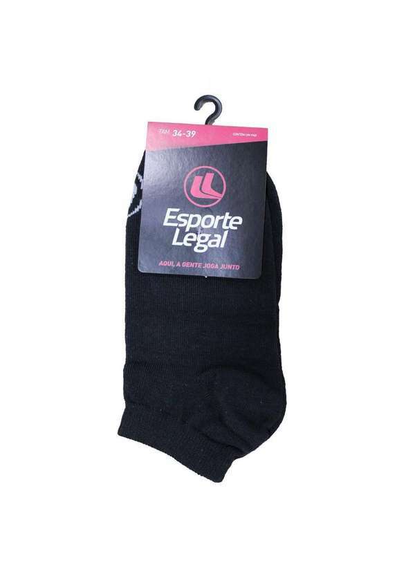 Esporte Legal - Meia Esporte Legal Invisível Feminina Preto
