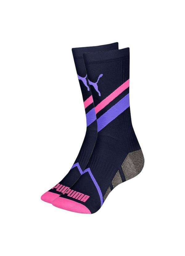 Puma - Meia Puma Cano Longo Esportiva Feminina Azul