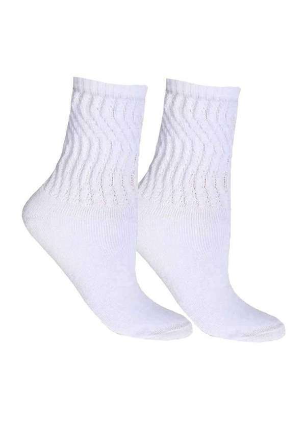 Selene - Meia Selene Aeróbica Cano Médio Feminina Branco