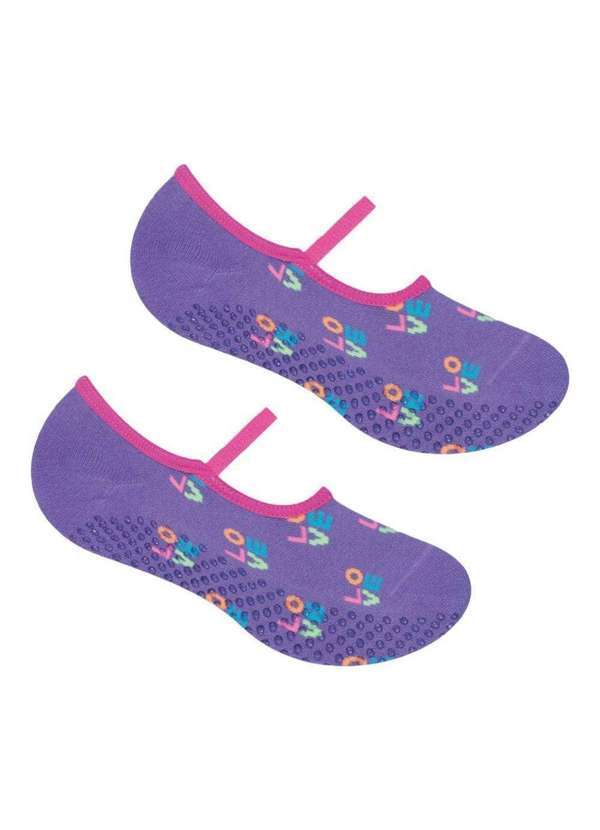 Selene - Meia Selene Sapatilha Pilates Antiderrapante Feminina Roxo