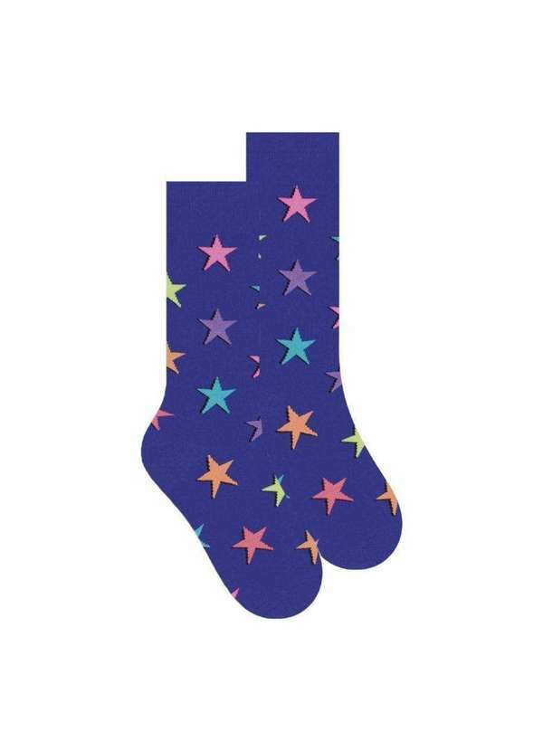 Selene - Meia Selene Street Cano Longo Feminina Azul