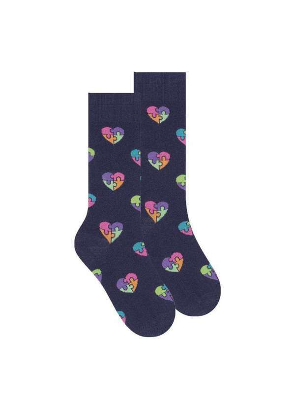 Selene - Meia Selene Street Cano Longo Feminina Azul