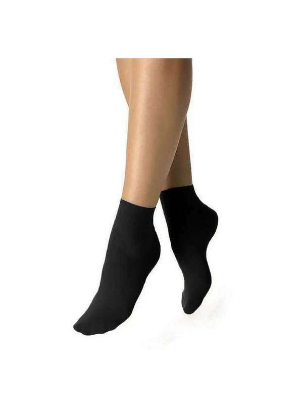 Selene - Meia Soquete Selene Opaca Fio 40 Feminina Preto