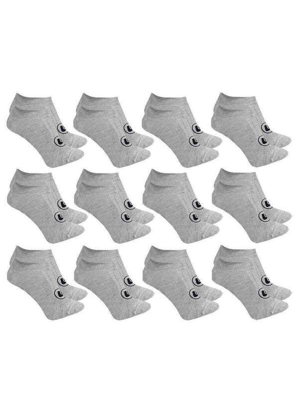 Esporte Legal - Kit 12 pares de Meias Esporte Legal Sapatilha Invisível Masculina Cinza