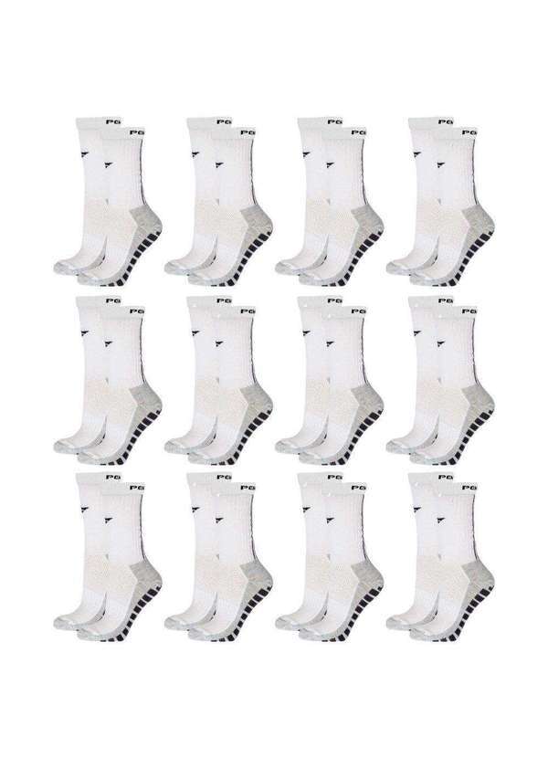 Penalty - Kit 12 pares de Meias Penalty Grip Masculina Branco