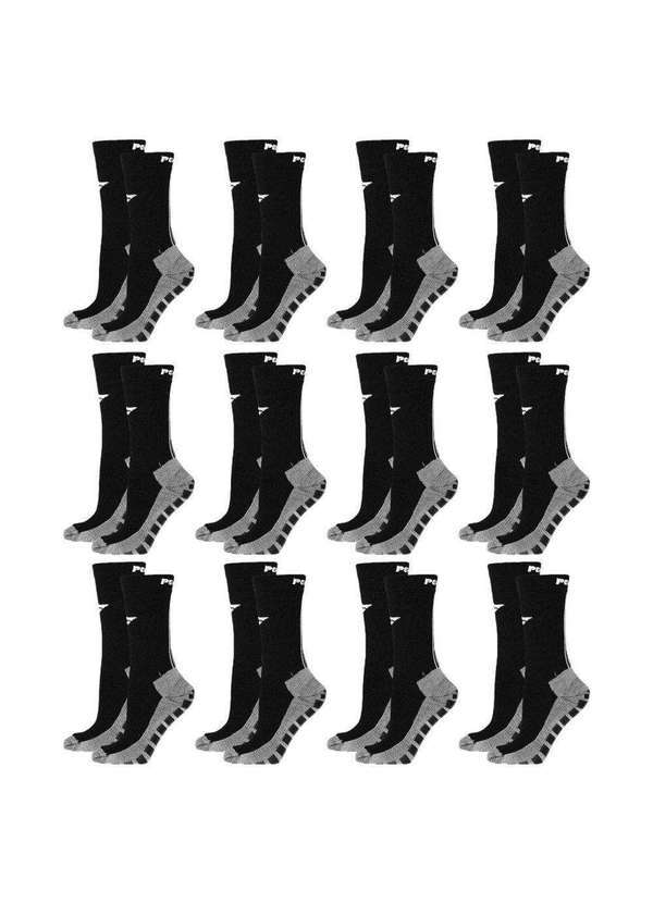 Penalty - Kit 12 pares de Meias Penalty Grip Masculina Preto