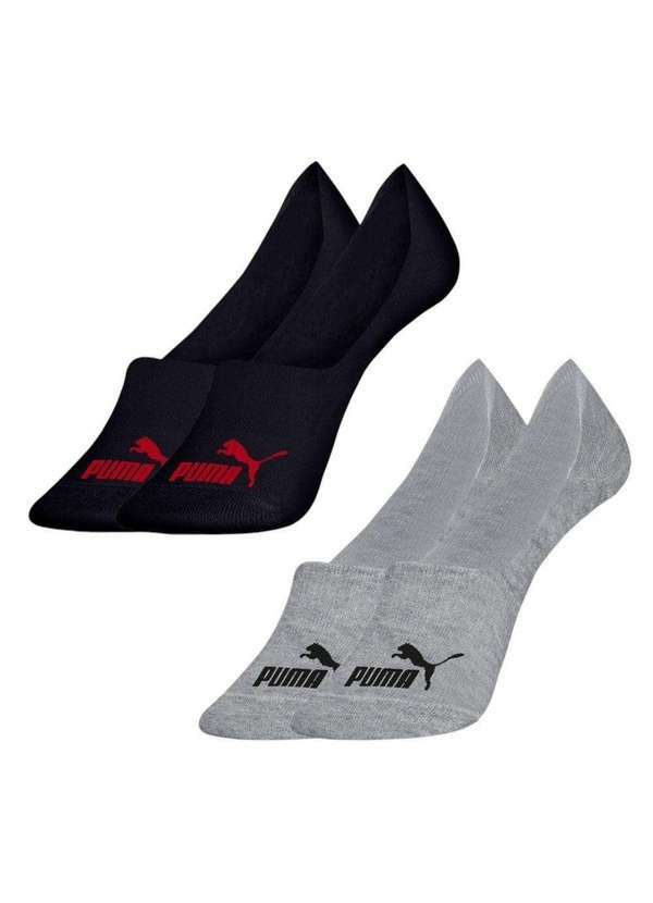 Puma - Kit 2 pares de Meia Puma Sapatilha Invisível Masculino Preto