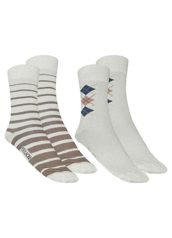 Ferracini - Kit 2 pares de Meias Ferracini Sport Masculina Marrom