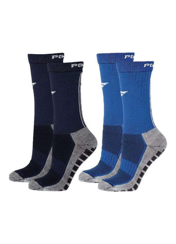 Penalty - Kit 2 pares de Meias Penalty Grip Masculina Azul