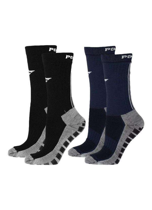 Penalty - Kit 2 pares de Meias Penalty Grip Masculina Preto