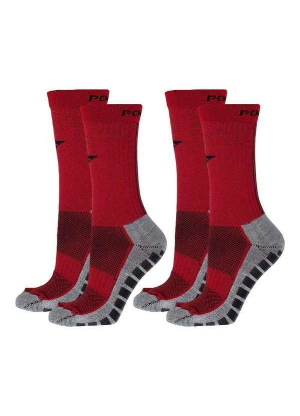 Penalty - Kit 2 pares de Meias Penalty Grip Masculina Vermelho