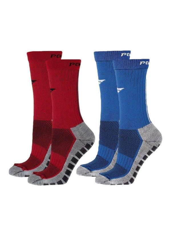 Penalty - Kit 2 pares de Meias Penalty Grip Masculina Vermelho