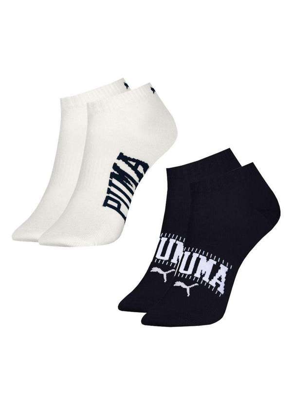Puma - Kit 2 pares de Meias Puma Sapatilha Esportiva Masculino Preto