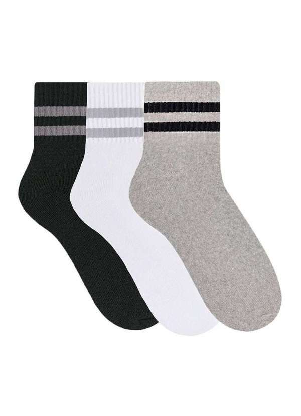 Selene - Kit 3 pares de Meia Selene Esportiva Anatômica Cano Curto Preto