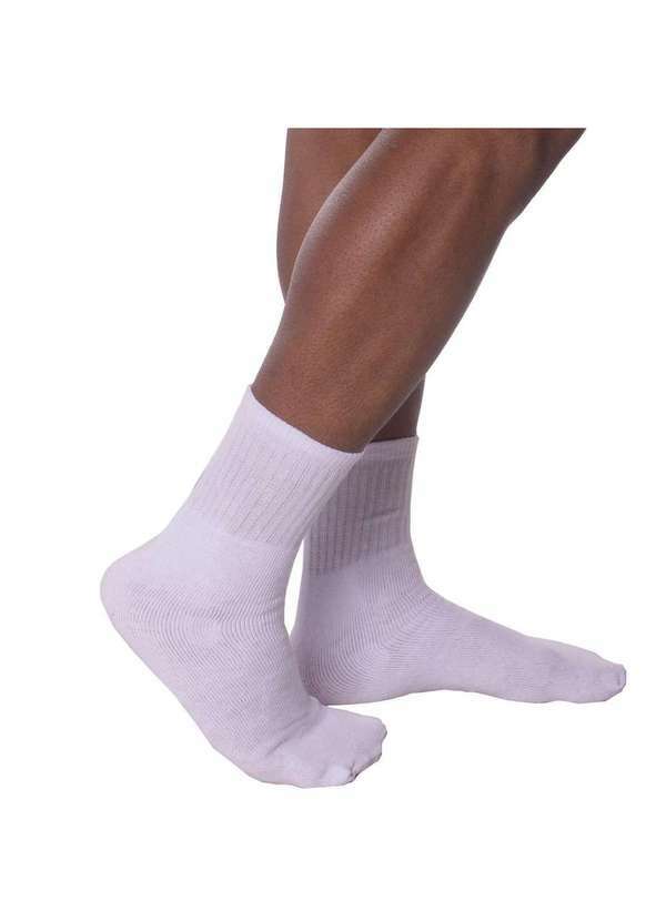 Selene - Kit 3 pares de Meia Selene Esportiva Cano Longo Branco