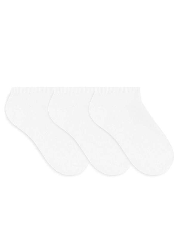 Selene - Kit 3 pares de Meia Selene Sapatilha Esportiva Branco
