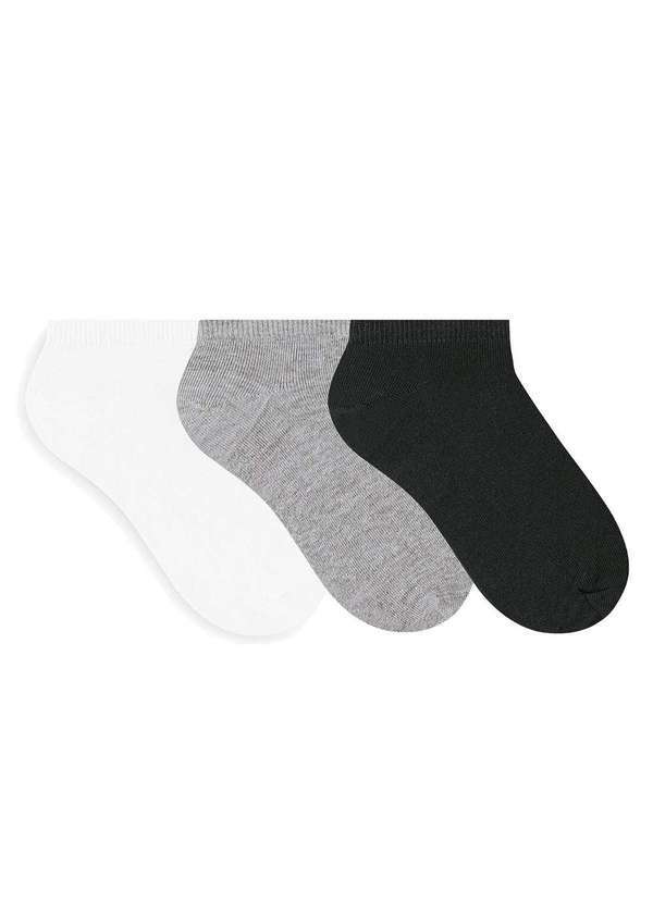 Selene - Kit 3 pares de Meia Selene Sapatilha Esportiva Cinza