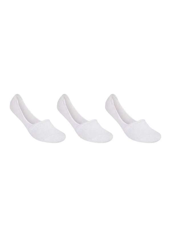 Selene - Kit 3 pares de Meia Selene Sapatilha Invisível Masculino - Branco Branco