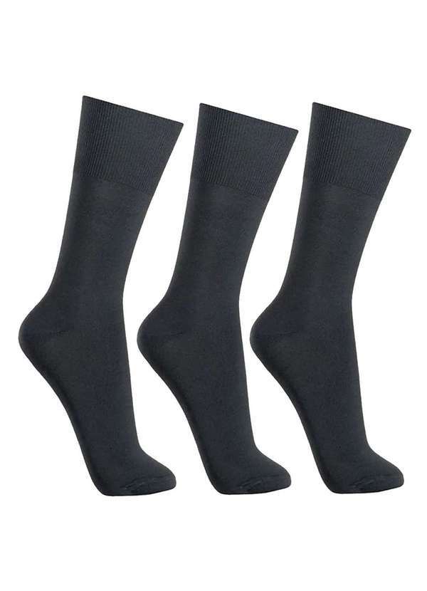 Selene - Kit 3 pares de Meia Selene Social Clássica Preto